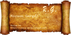 Rozsos Gergő névjegykártya